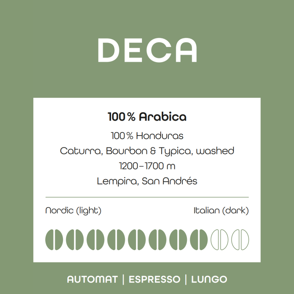 Cocuma Deca, Honduras, Caturra, Bourbon et Typica, washed 1200 - 1900 m